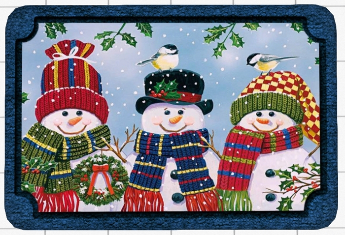 ~Confetti Time~ Welcome Mat Snowmen Birds