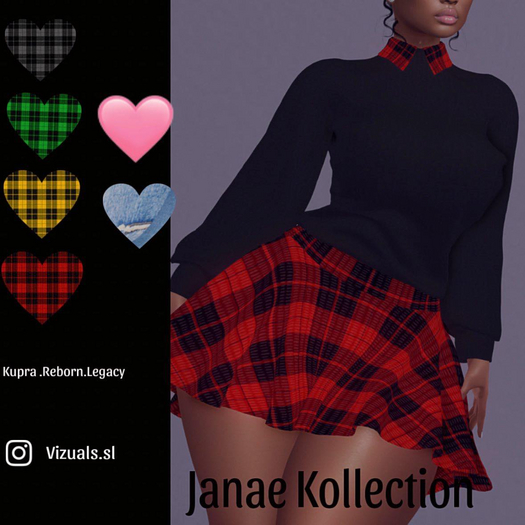 Janae Kollection Kupra Red plaid (box)