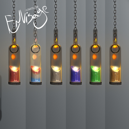 [[E:L]] Hanging Bottled Candles (6 Colors)