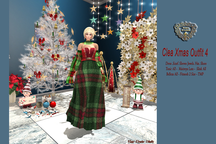 Second Life Marketplace - Nala Designs - Clea Xmas Gown Outfit 4 - Mesh ...