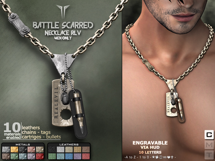 **RE** Battle Scarred Necklace RLV - OpenCollar - Whim Ready