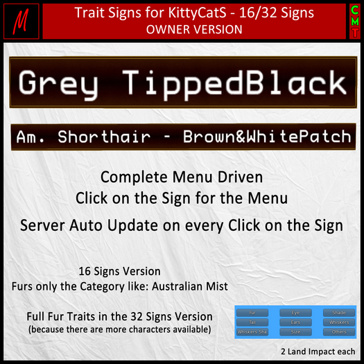 KittyCatS Traits Sign (16/32 Signs) - Owner