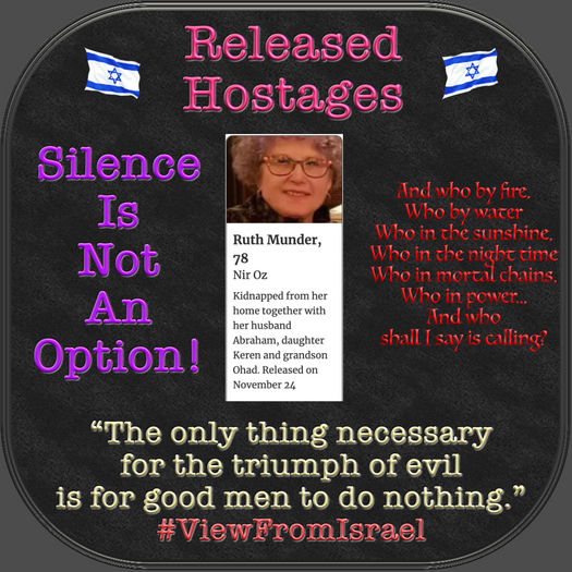 !Hostages Released Ruth Munder-Nov. 24, 2023 Poster
