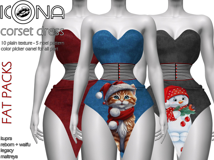ICONA / CORSET DRESS FAT PACKS - CHRISTMAS PACK -