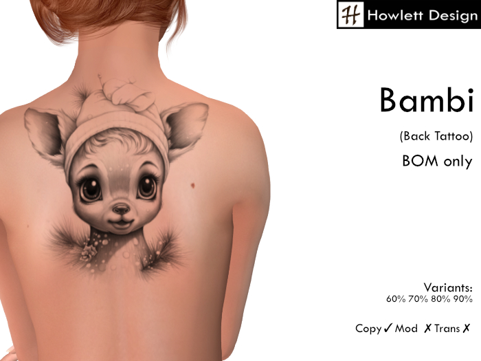 [HDesign] Bambi (Back Tattoo)