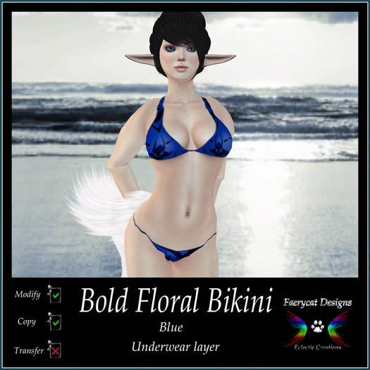 *FCD* Bold Floral String Bikini [Blue]