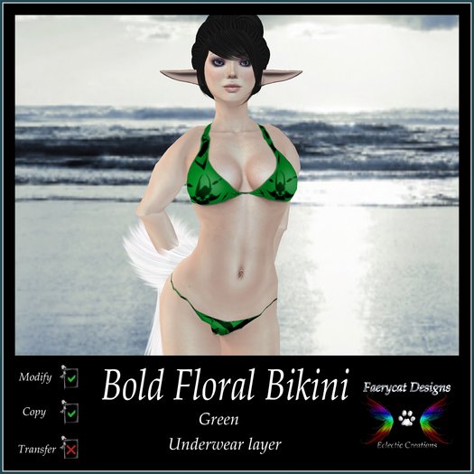 *FCD* Bold Floral String Bikini [Green]
