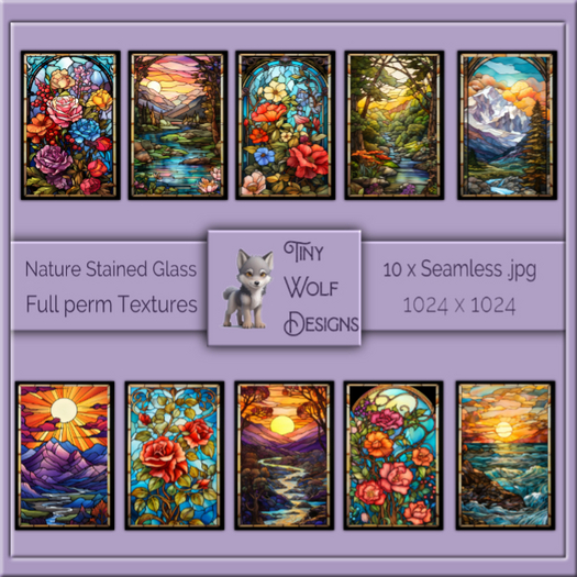 Nature Stained Glass 10 x full permission single textures
