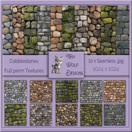 Cobblestones seamless full permission textures