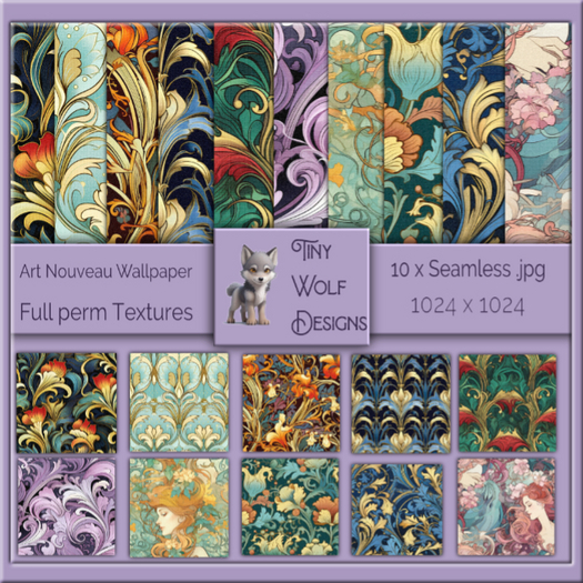 Art Nouveau Wallpaper seamless full permission textures