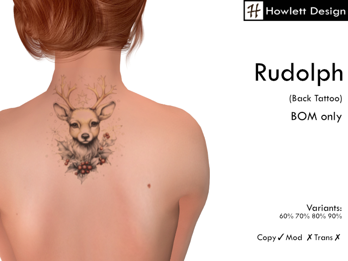 [HDesign] Rudolph (Back Tattoo)