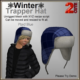 Winter Trapper Hat [2cute] Plaid Blue