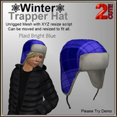 Winter Trapper Hat [2cute] Plaid Bright Blue