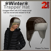 Winter Trapper Hat [2cute] Plaid Brown