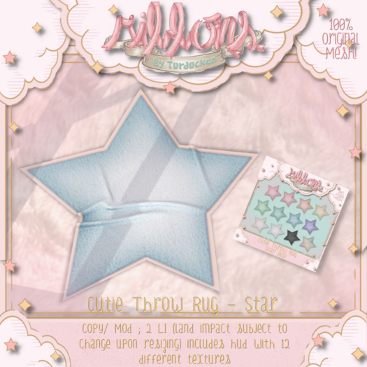 {Ribbons} Cutie Throw Rug - Star {Box}
