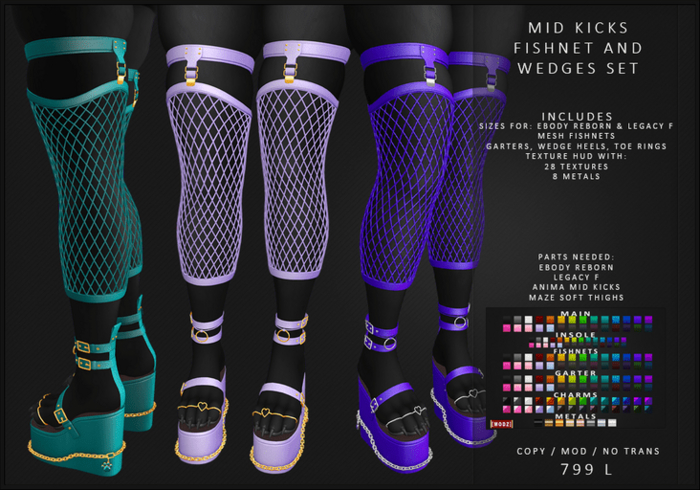 Second Life Marketplace - [MODZ] FISHNET SET - MID KICKS/LEG/REB - ADD ME
