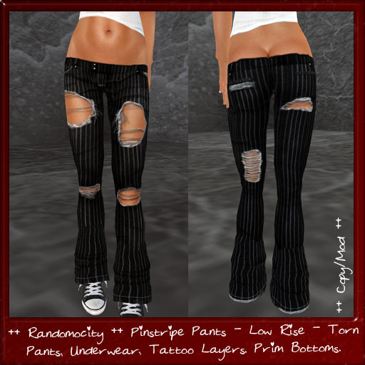 ++ Randomocity ++ PinStripe - Women's - Low Rise - Torn