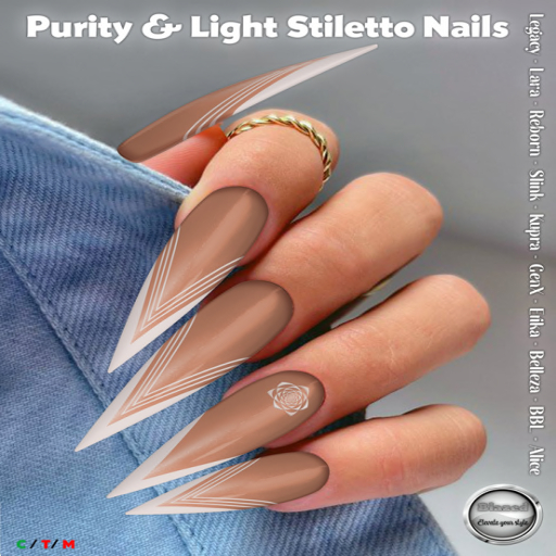 [blazed] Purity & Light Stiletto Nails