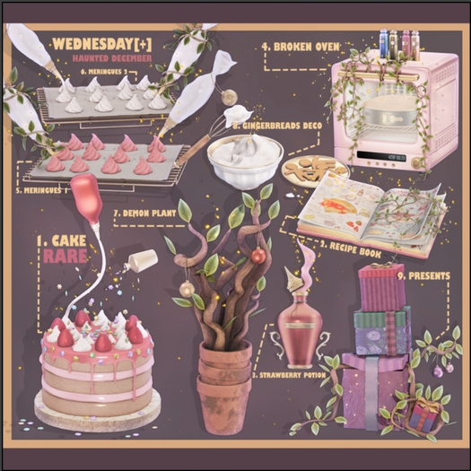 1. Wednesday[+] ~ Haunted December ~ Cake ~ RARE
