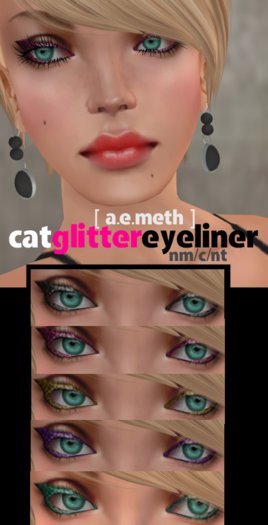[ a.e.meth ] - Cat Glitter Eyeliner Pack