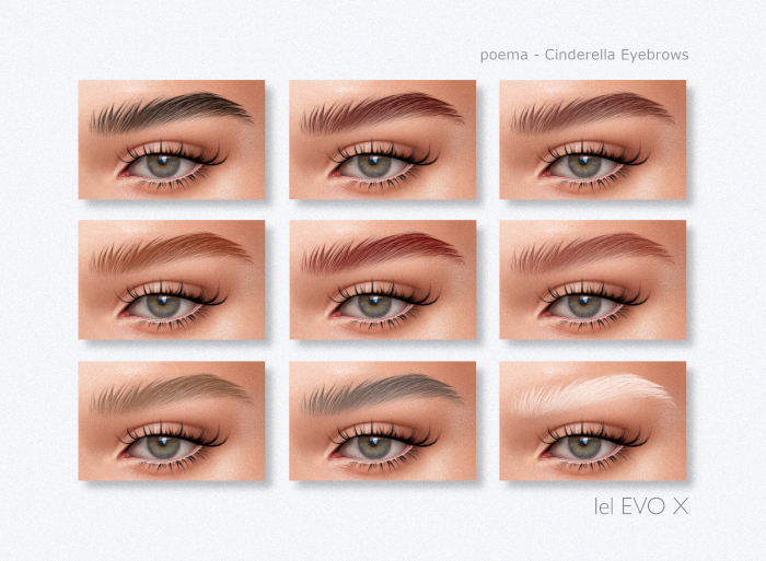 Second Life Marketplace poema Cinderella Eyebrows (wear to unpack)