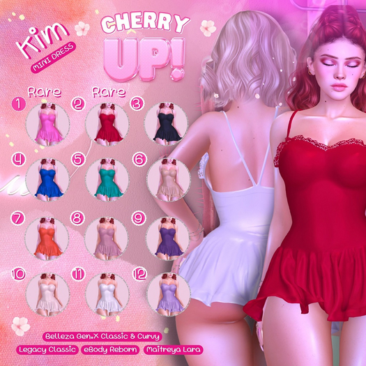 3. Cherry Up! Kim mini dress @Noir - 3 RARE