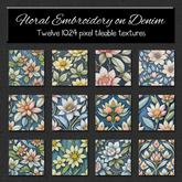 *Wallflowers* Floral Embroidery on Denim