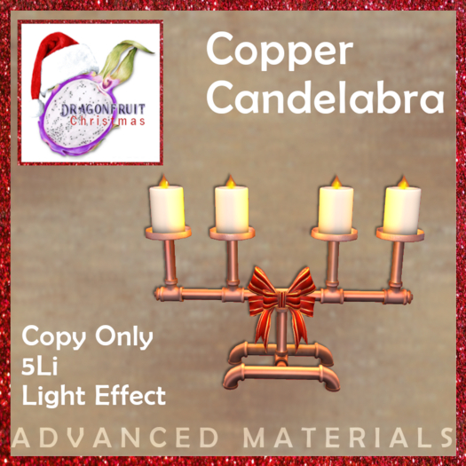 DRAGONFRUIT -  Copper Candelabra