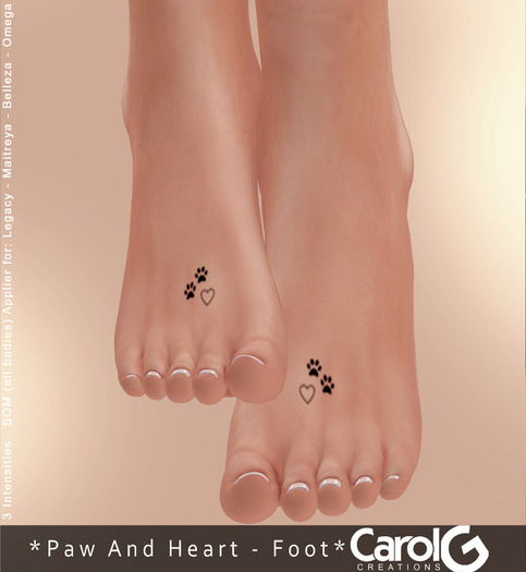 [CAROL G] Paw & Heart - Foot TaTToo