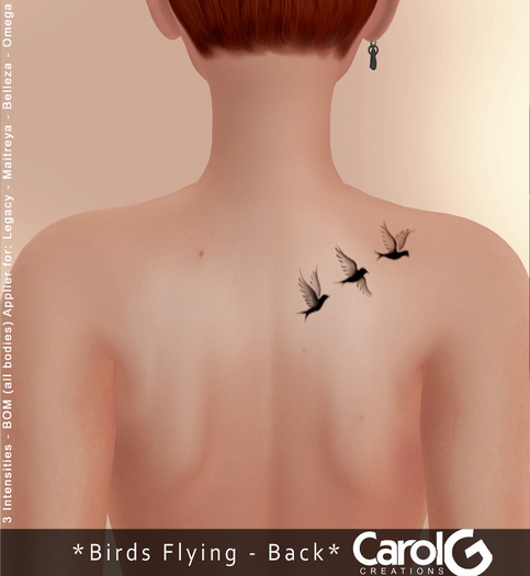 [CAROL G] Back Tattoo - Birds Flying 