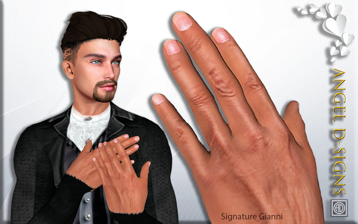 AD Mens Rigged Mesh Nails Natural for Signature Gianni only