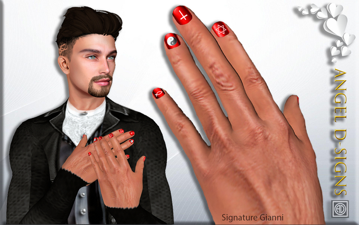 AD Mens Rigged Mesh Nails Red for Signature Gianni only