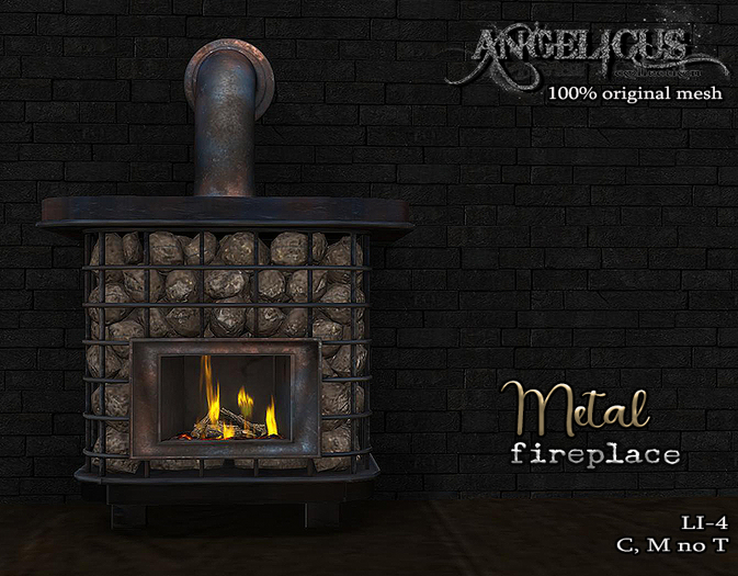:ANGELICUS: Metal FIreplace