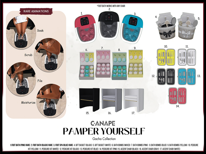 1. Canape - Pamper Yourself Foot Bath PINK RARE
