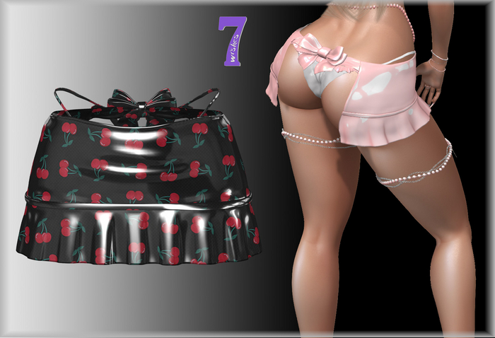 Second Life Marketplace - Petty Skirt & Panties - Latex Cherries
