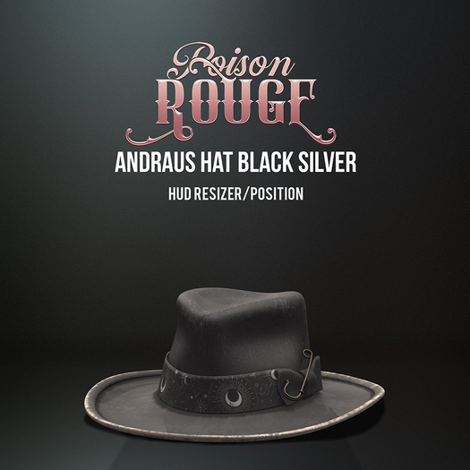 POISON ROUGE Andraus Hat Black Silver