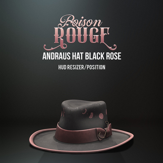 POISON ROUGE Andraus Hat Black Rose