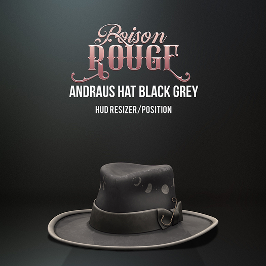 POISON ROUGE Andraus Hat Black Grey