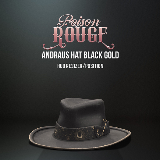 POISON ROUGE Andraus Hat Black Gold