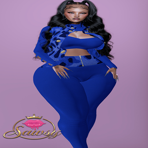 -S- Remi  Outfit  - Blue Leopard