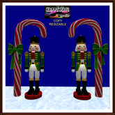 Christmas - Set Left and Right Nutcrackers and Candy Canes