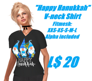 Happy Hanukkah-Ladies V-neck T-shirt