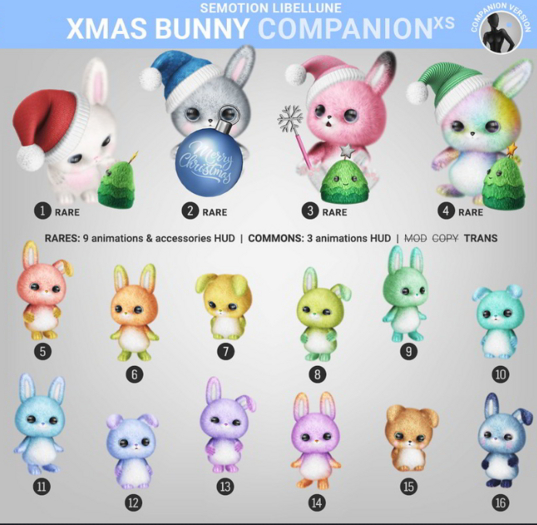 1. SEmotion Libellune Xmas Bunny XS Companion RARE
