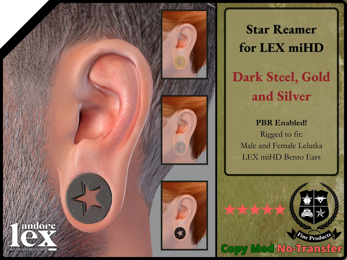 FP Ear Reamer Star - Metálico for LEX miHD - Xmas