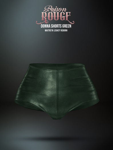 POISON ROUGE Donna Leather Shorts Green