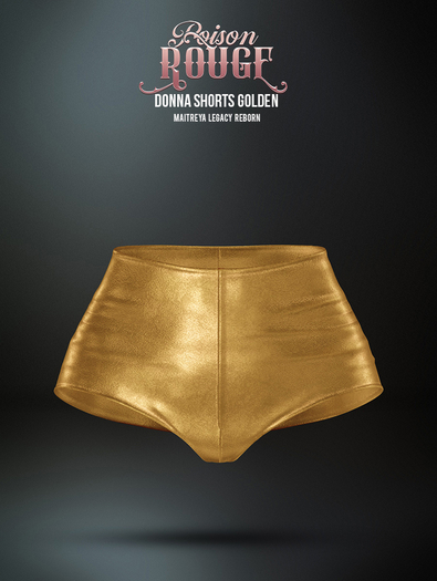 POISON ROUGE Donna Leather Shorts Golden