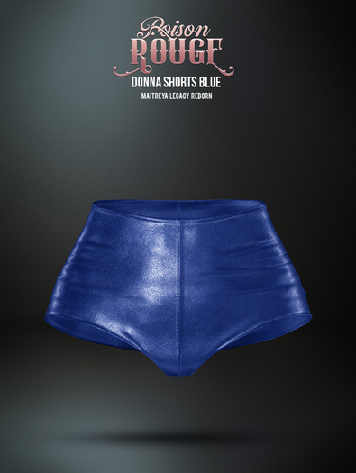 POISON ROUGE Donna Leather Shorts Blue