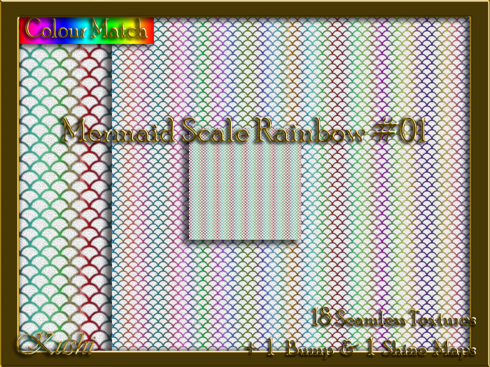 Mermaid Scale Rainbow #01 Seamless Texture Pack