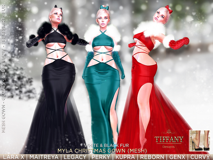 ::TD:: Myla Christmas Gown {Mesh} + Lara X