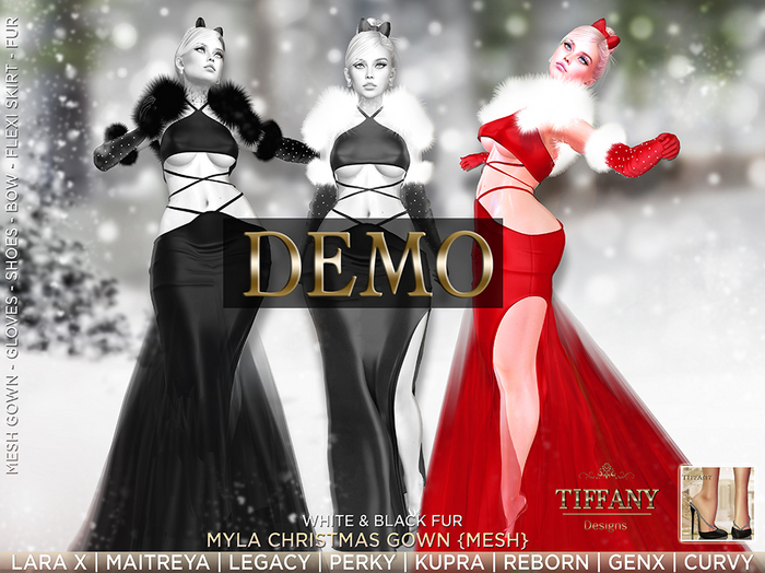 ::TD:: Myla Christmas Gown {Mesh} DEMO + Lara X